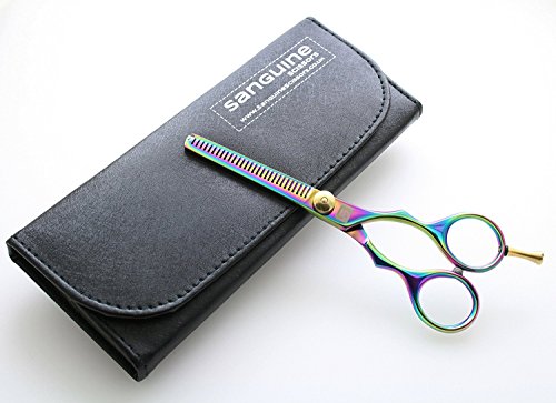 Titanium Hair Thinning Scissors, Professional Barber Hair Thinning Shears, Hairdressing Thinning Scissors for all Hair Type - Presentation Case