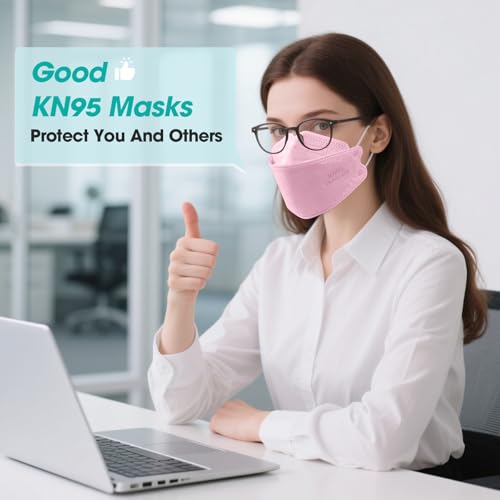 Image of LEMENT KN95 Face Masks - 100 Pack Breathable Comfortable Disposable Masks For Adult, Filter Efficiency≥95%, Elastic Ear Loops, 5 Colors