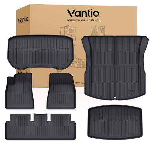 Image of Floor Mats for Tesla Model 3 Highland (2026 2025 2024), Custom Fit TPE All Weather Floor Liners with Trunk Mat, Frunk Mat & Lower Trunk Storage Mat, Waterproof Anti-Slip Interior Protection