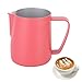 Taza de espuma de leche de acero inoxidable rosa roja de 600 ml Jarra Jarra Latte Art para uso en cafetería en casa(2 #)