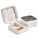 Schmuckkästchen für Halsketten, Ring, Aufbewahrungs-Organizer, Mini-Schmuckkästchen, Reise-Schmuck-Aufbewahrungsbox für Frauen und Mädchen, goldene und silberne Mandala-Blume