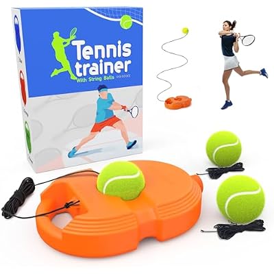 Tennis Trainer Rebound Ball with 3 String Balls, Solo Tennis Training Equipment for Self-Pracitce,Portable Tennis Practice Training Tools for Adults, Kids, Beginners Sport Exercise