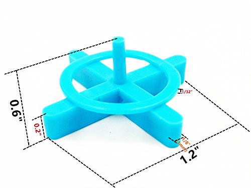 Tipu 200-Pcs 1/8"(3Mm) Removable Tile Spacers, Reusable Cross Tile Spacer For Spacing Of Floor Or Wall Tiles, Blue #TOP1