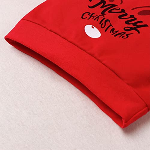 Suéter infantil infantil infantil com estampa de letras de Natal manga comprida cor sólida blusa de