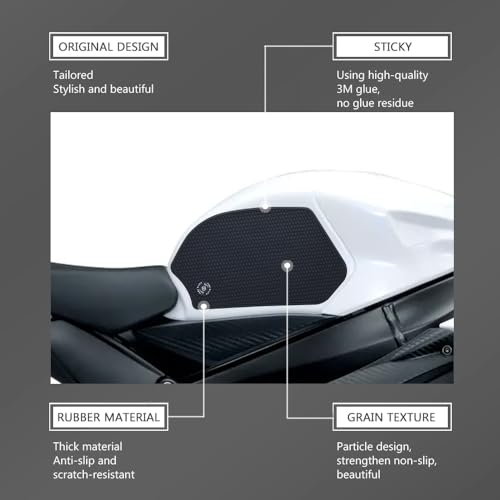 Image of New 2026 for GSXR600 GSXR750 GSX-R GSXR 600 750 2011-2024 2025 Motorcycle Side Fuel Tank pad Tank Pads Protector Stickers Decal Gas Knee Grip Traction Pad Tankpad (One Set) Black