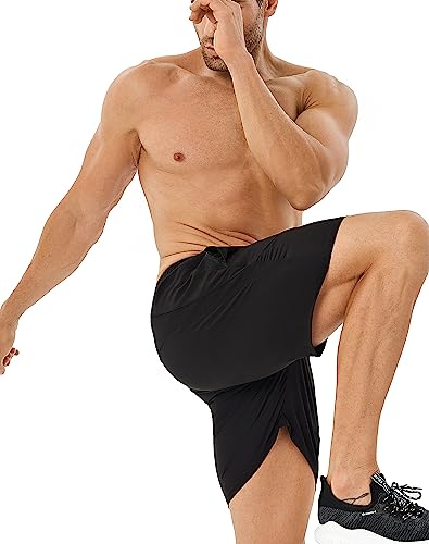 Foto von HOPLYNN 2er Pack Sporthose Herren Kurz mit Reißverschlusstasch Sport Short Laufhose Schnell Trocknend Schwarz L
