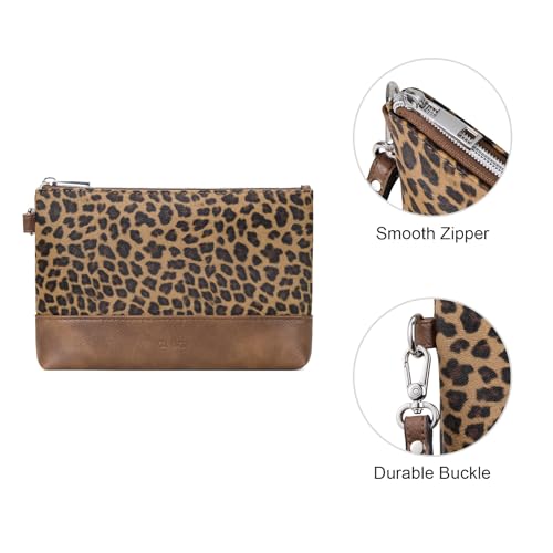 Image of CLUCI Wristlet Wallet for Women Large Capacity Leather Clutch Purse Slim Ladies Travel Credit Card Holder Phone Organizer