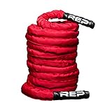 REP Fitness Battle Rope | 30/40/50 Ft Heavy Training Cord for Home Gym, Strength Workout, Cross Fit, Cardio Conditioning, Exercise Equipment with Protective Sleeve & Textured Grip Handles | 3 Colors