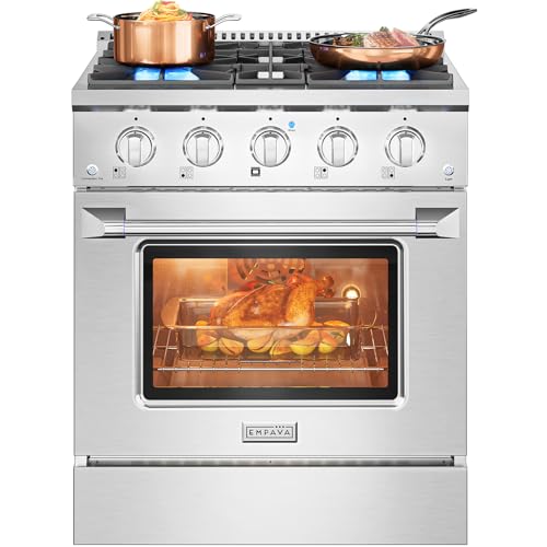 Empava Commercial-Style 30 Inch Gas Range In Stainless Steel