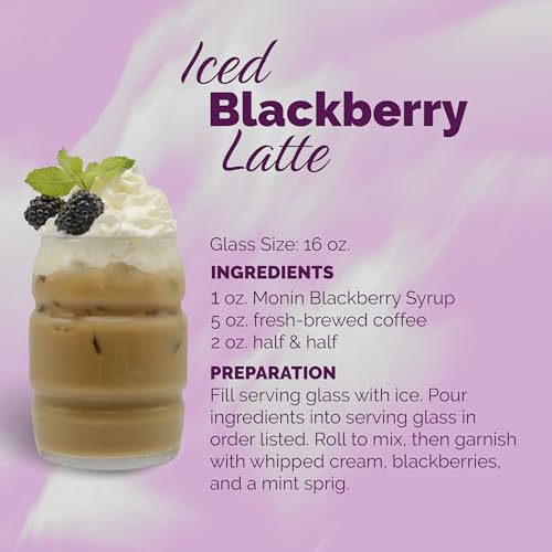 Image of Monin - Blackberry Syrup, Delicious Berry Flavored Syrup, Cocktail Syrup, Authentic Flavor Drink Mix, Simple Syrup for Iced Tea, Lemonade, Cocktails, & More, Clean Label, Gluten-Free (1 Liter)