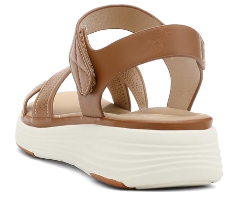 UBFEN Womens Platform Sandals Comfortable Lightweight Walking Ankle Strap Casual Low Wedge Sandals4