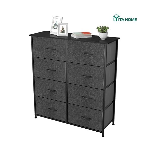 YITAHOME Dresser Storage Tower with 8 Drawers - Vertical Furniture Storage Tower for Bedroom, Bathroom, Laundry, Closets, and More - Sturdy Steel Frame, Wood Top, Easy Pull Fabric Bins - Image 3