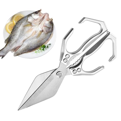 Tijeras de cocina para alimentos - Tijeras de cocina de acero inoxidable | Tijeras de cocina para cortar pollo pavo pescado cangrejo desmontaje procesamiento de aves de corral hogar