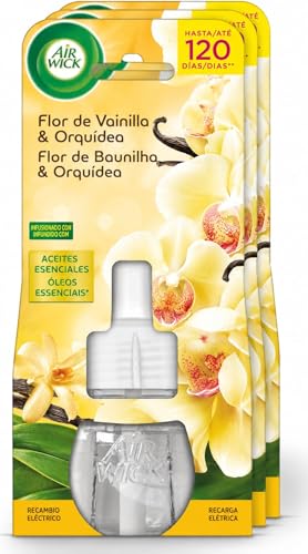 Air Wick Ambientador Eléctrico casa con Aroma a Vainilla y Orquídea, 3 recambios