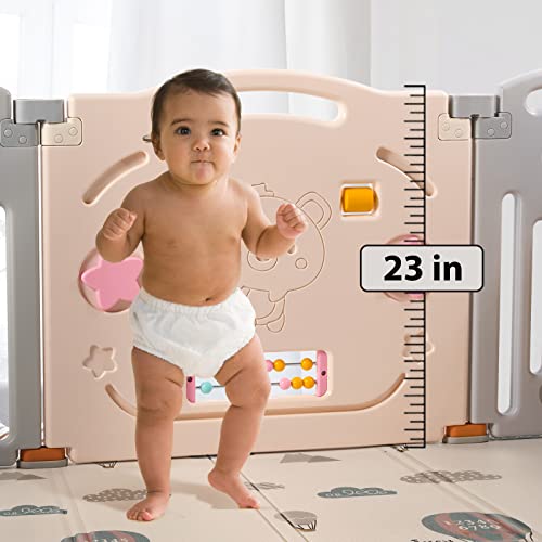 Image of UANLAUO 2-Panel Baby Play Yard, Foldable Playpen Extension, Safety and Durable Playpen Panel