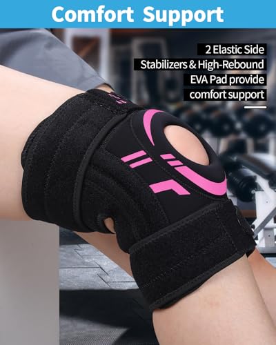 ABYON Knee Brace for Pain Relief, Meniscus Tear, Arthritis, ACL and Joint Support – Open Patella Dual Side Stabilizer Knee Support with Medical-Grade Compression for Men and Women - Please Check How To Size Video