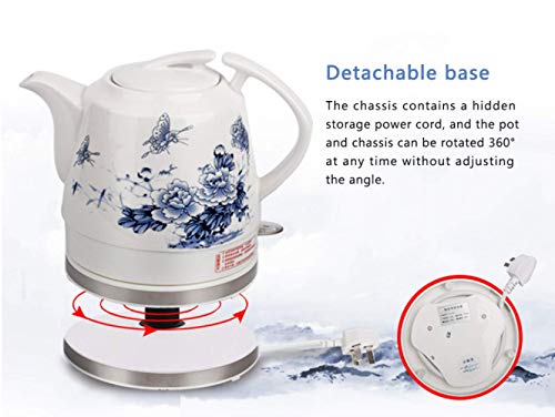 Bouilloire électrique rétro en céramique 1,2 L 1000W eau rapide pour thé - 8