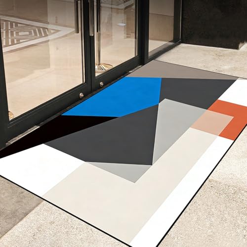 Alfombra pasillo de 75 x 240 cm antideslizante, lavable y moderna con diseño abstracto 6