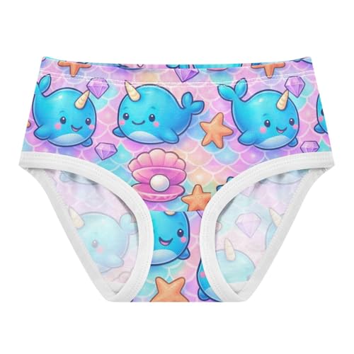 Joisal Colorful Cute Diamond Narwhals Toddler Girls Underwear 2t Cotton Girl Panties Cute Funny Briefs Undies Kids