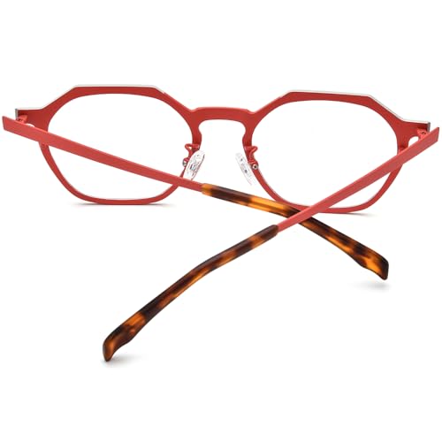 Image of FONEX Colorful Pure Titanium Glasses Frame Women Retro Round Eyeglasses