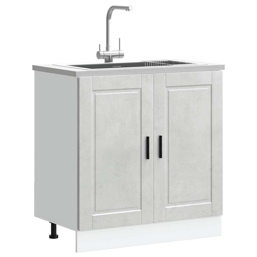 vidaXL Mueble base lavabo Porto gris cemento 80 x 46 x 81,5 cm