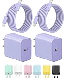 iPhone Charger Fast Charging【Apple MFi Certified】 2 Pack 20w USB C Charger Block with 6FT USB C to Lightning Cables Compatible with iPhone 14/13/12/11 Pro Max/Xs Max/XR/X/AirPods Pro