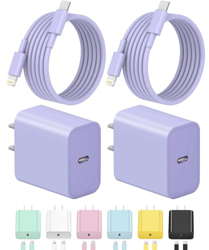 Image of iPhone Charger Fast Charging USB C Charger Block Type C Charging iPad Chargers with 6FT C Chargers Cord Compatible with iPhone14/14 Pro Max/13/13Pro/12/12 Pro/11,iPad(Purple)
