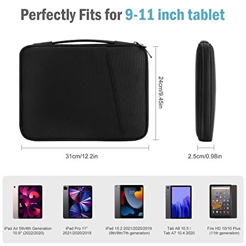 TiMOVO 9-11" Tablet Sleeve Bag for iPad 11-inch A16 2025, iPad 10.9"/10.2", Black, 9-11 Inch - Image 2