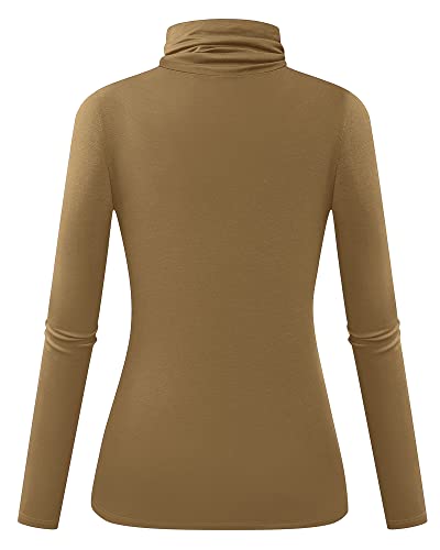 Image of Herou Womens Long Sleeve Turtleneck Slim Fitted Lightweight Casual Active Layer Tops Shirts