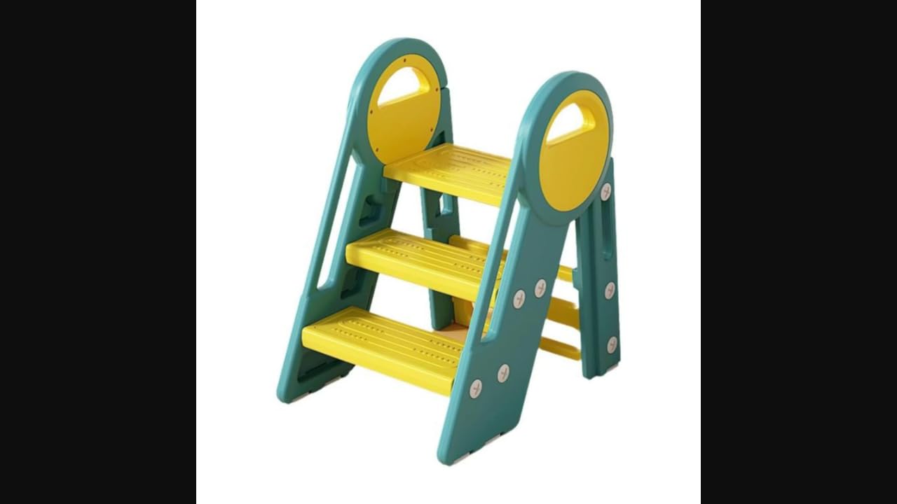 Enakshi® Kids Step Stool, Foldable Toddler Ladder, Non-Slip, with Handles, Bathroom Kitchen Helper Fldbl Kano Blue|Home & Garden | Furniture | Sofas Loveseats & Chaises-image-13