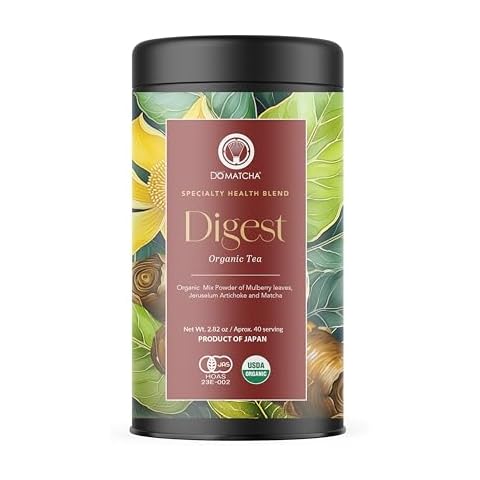 DoMatcha Digest Blend - Green Mix, 2.82 oz - Digest Health Blend with Mulberry, Jerusalem Artichoke & Organic Matcha for Vitality & Focus - Soothing Tea Experience - Product of Japan Cover