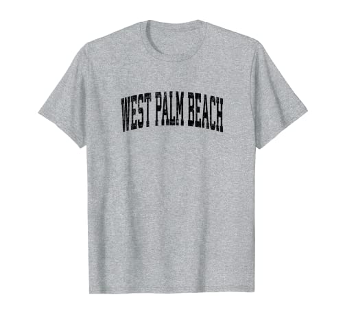 West Palm Beach Florida FL Vintage Deportes Atléticos Negro Camiseta