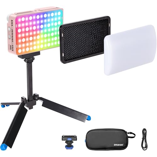 Image of Amaran Ace 25c Kit, Pocket RGBWW LED Light, Boost Mode Up to 32W, Full-Color Mini Video Light (2,300-10,000K), 1,171 Lux@1m at 5,600K, 4500mAh Battery with PD Charging for Mobile Creators (Pink)