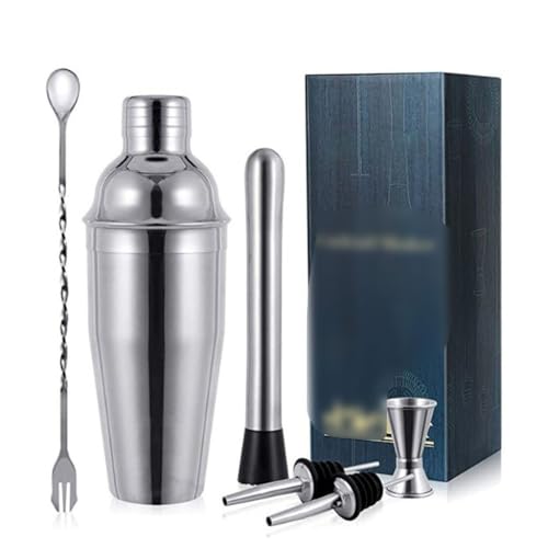 Set coctelera de acero inoxidable 6 piezas miniatura 1