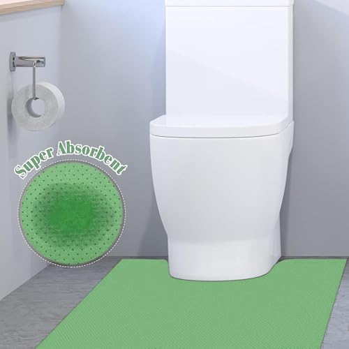 Image of Green Disposable Toilet Mats for Clean and Hygienic Bathroom,Upgraded Disposable Toilet Mat for Children& Adults,Super Absorbent Toilet Floor mats, Non-Slip, U-Shape Potty Training-25 Pack,24 inch x 22 inch
