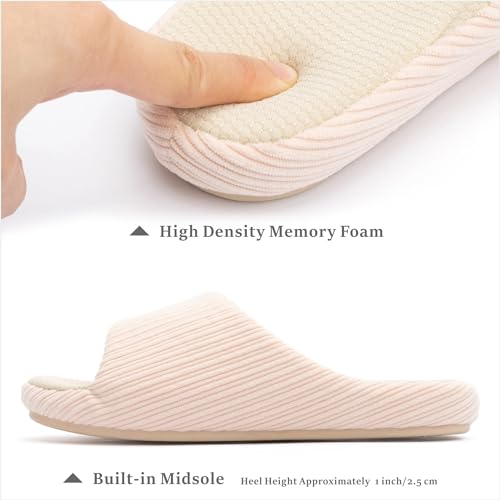 Image of Chantomoo Womens Slipper Memory Foam Comfy Rubber Sole House Bedroom Slipper Slides