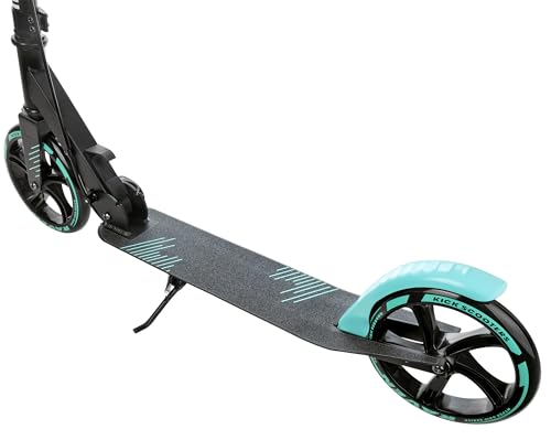 Raven - Monopattino Per Bambini, Adulti - Scooter - Monopattino - Pieghevole, Regolabile, Tracolla Per Il Trasporto, Campanello - Illusion Mint Con Freno A Mano, Ruote Da 200 Mm - 3