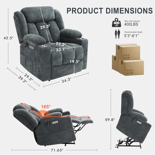 Sillón reclinable pliable azul con masaje miniatura 2