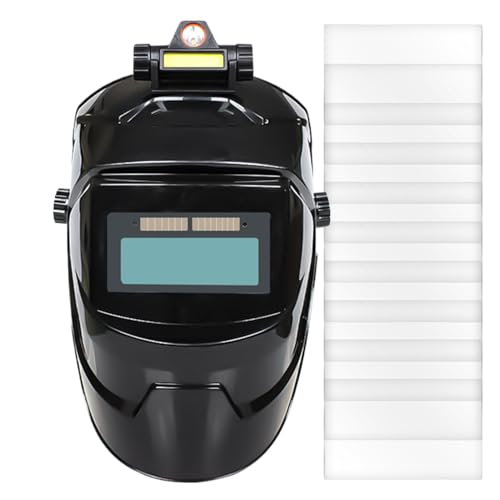 Auto Darkening Welding Helmet, Solar Powered Welding Hood, Breathable Soldering Protective Hood Solar Powered for Manufacturing