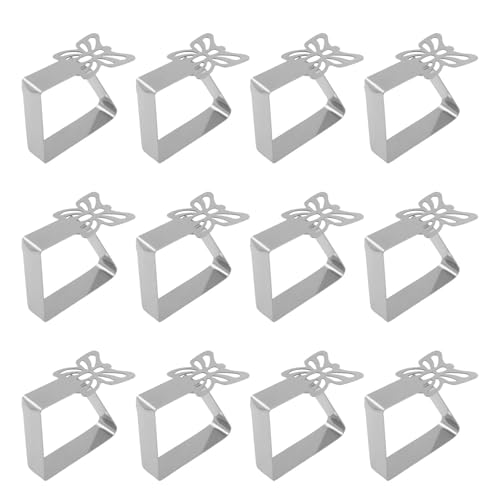 Pitycbo 12 Pinzas para Mantel de Picnic, Sujetadores para Instalar Y Quitar Manteles, Pinzas para Sujetar Manteles Al Aire Libre Y en El Hogar, Forma de Mariposa