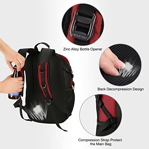 Piscifun Insulated Cooler Backpack, Leakproof Lightweight Cooler Bag, Soft Backpack Cooler For Men And Women Bag Cooler For Lunch, Picnic, Fishing, Hiking, Camping,Park, Day Trip Black & Red #TOP4