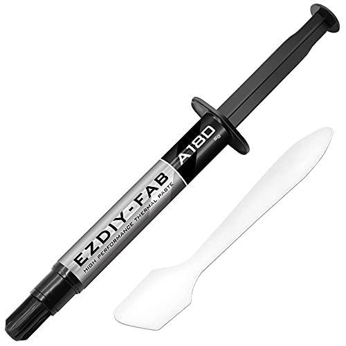 EZDIY-FAB A180 Thermal Compound Paste, 12W/m-k Thermal Compound CPU for IC/Processor/CPU/All Coolers, Thermal Interface Material, Carbon Based High Performance, Heatsink Paste (5 Grams)