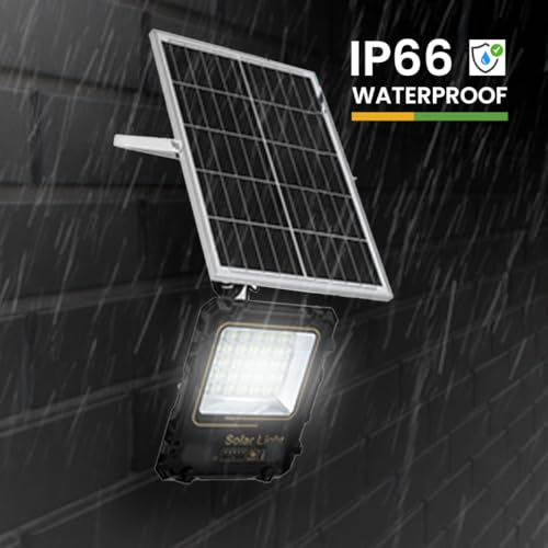 Image of hardoll Solar Flood Light 300W with Remote, Cool White LED, 5M Cable, Waterproof IP65 Aluminium Body, Replaceable 24000mAh Lithium Battery for Home, Garden, Terrace, Outdoor (Pack of 1)