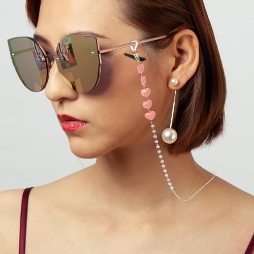Image of uxcell Beads Eyeglass Chain, Pearl Glasses Strap Eyewear Retainer Chain Around Neck Sunglass Holder for Girls Women