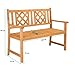 LEADZM Gartenbank,Holzbank,Holz Wetterfest,2-Sitzer,118 cm,Ergonomisch gestaltete Rückenlehne und Armlehnen,Bequem Balkonbank,275 kg Belastbar,für Balkon,Terrasse,Garten,Outdoor