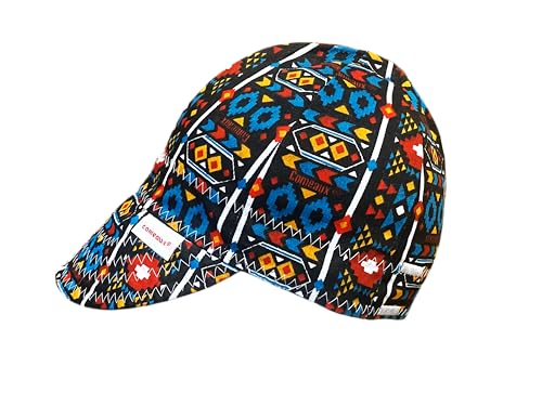 Comeaux Caps Reversible Welding Cap - Aztec Print (US, Numeric, 7 1/8, Red)