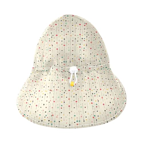 KLL Toddler Boys Sunhat Baby Boys' Hat Baby Girls UPF 50 Large Brim Travel Essentials Vertical Small Round Dot Flower3