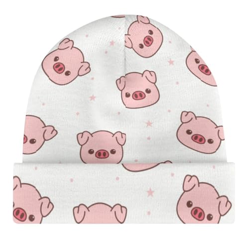 Cute Cartoon Pig Pattern Kids Beanie Hat for for Girls Boys Children Cap Winter Knitted Chemo Cancer Headwear Accessories Gifts Decoration Black4