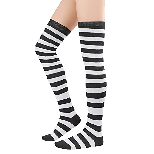 Image of American Trends Womens Rainbow Socks Striped Knee High Socks Thigh High Stockings Casual Tube Socks Costume Leg Warmers
