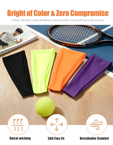 Image of Headbands for Men & Women, Sweat Headband Non-Slip Sweatband Sports Running Cycling Yoga Basketball Workout Football Training